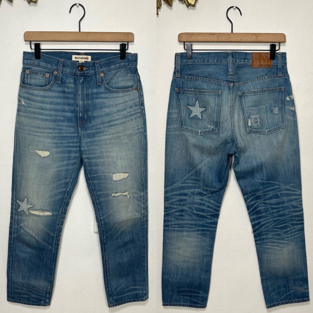 Rivet & Thread High Rise Slim Boyjeans Star Patch